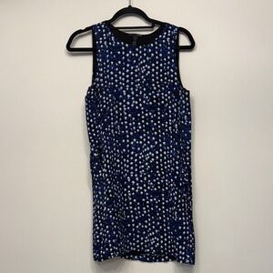 Aqua Elegant Blue and White Polka Dot Dress with pockets